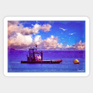 Barge in Atlantic Ocean Sticker